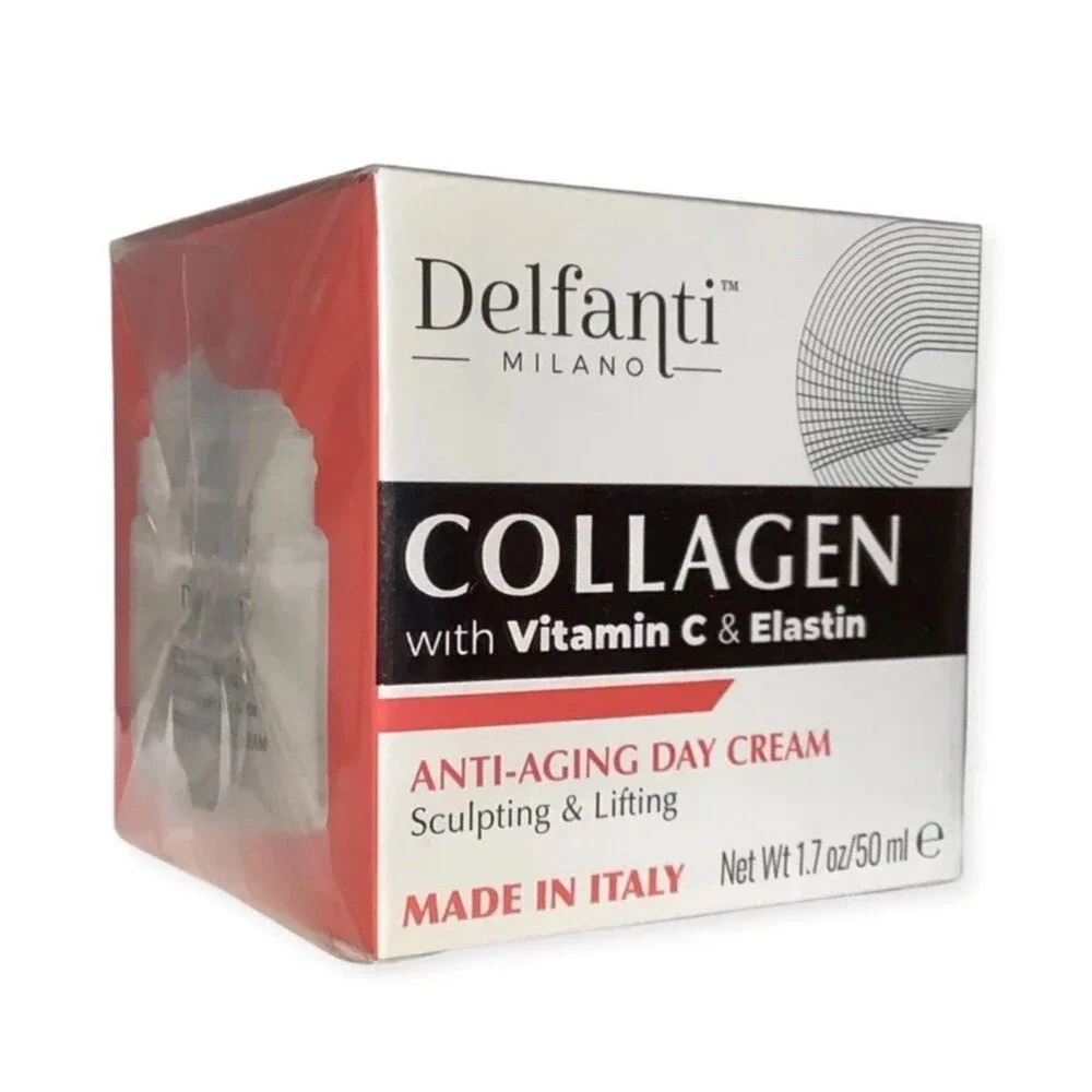 Delfanti Milano Anti-Aging Day Cream Collagen + Vitamin C & Elastin 1.7 oz New